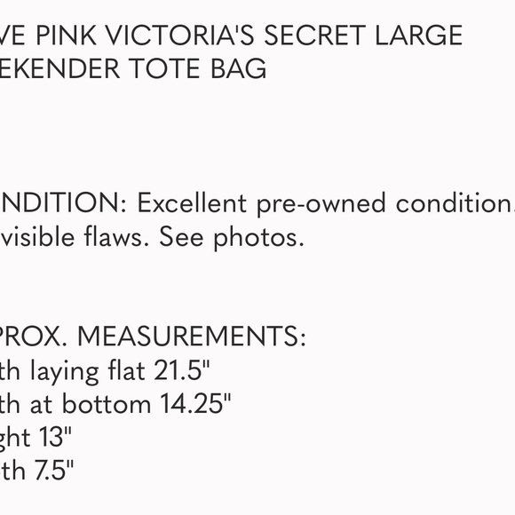 PINK Victorias Secret tote bag In excellent condition - Picture 2 of 3